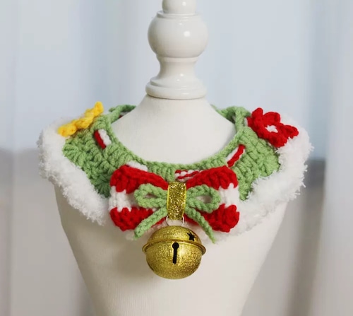 編み物　首飾り　クリスマス