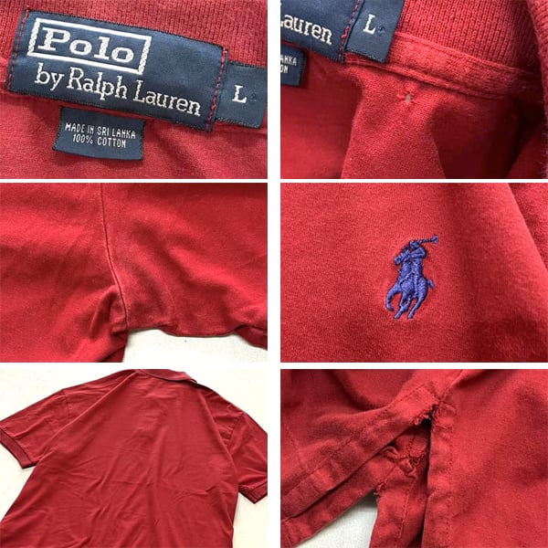 1点物◇ラルフローレンPOLO赤紺ポロシャツ古着メンズL/XL 1点物◇ラルフローレンPOLO赤紺ポロシャツ古着メンズL/XL