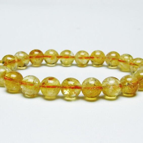 シトリンクォーツ ブレスレット 虹入り 9mm シトリン ブレス 一点物 メール便可 [M便 1/10] 111-46090