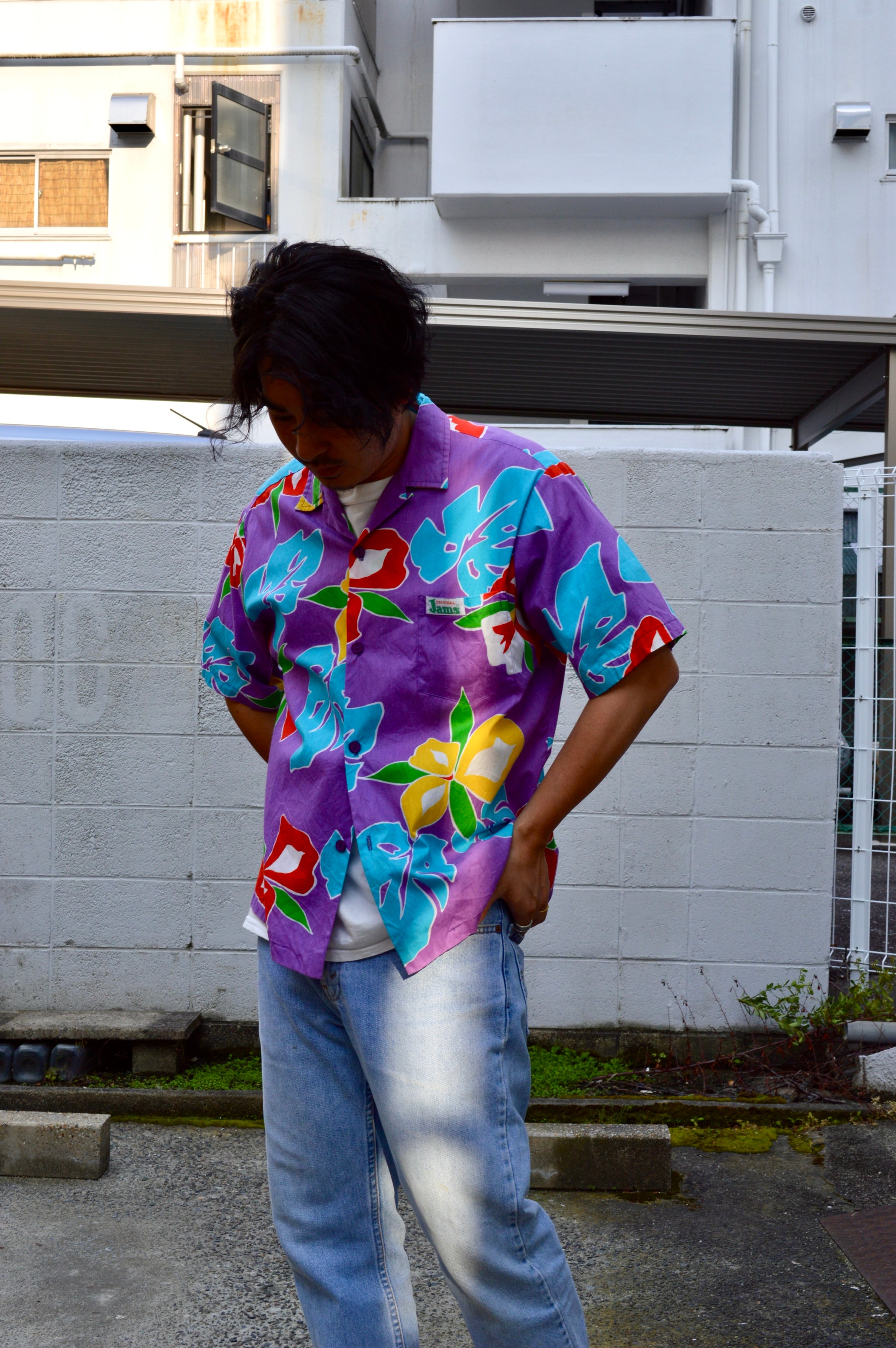 SurfLine Hawaii 80s Aloha Shirts Vintage fabric TIKITEX社製 サーフ