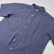 Manuel Alpiniste マニュアルアルファベット デザイン 半袖シャツ サイズ 2 /日本製/ブルー/水色系/メンズ