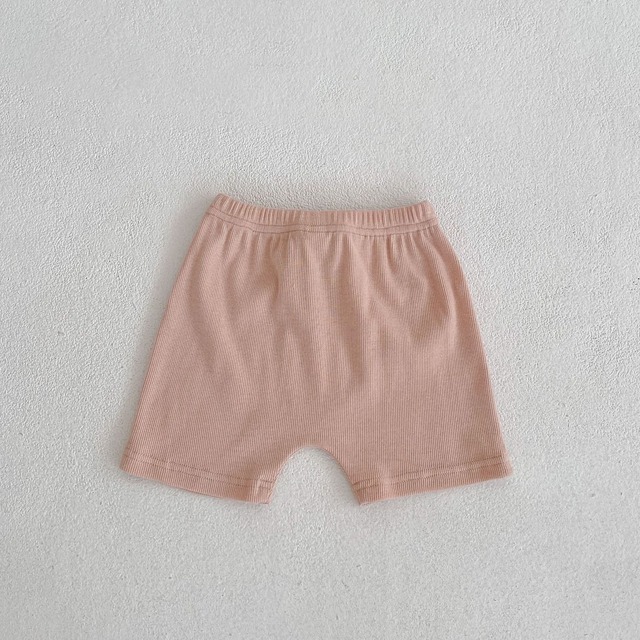 【BABY】リブ無地コットン夏用ベビーハーフパンツ - 19