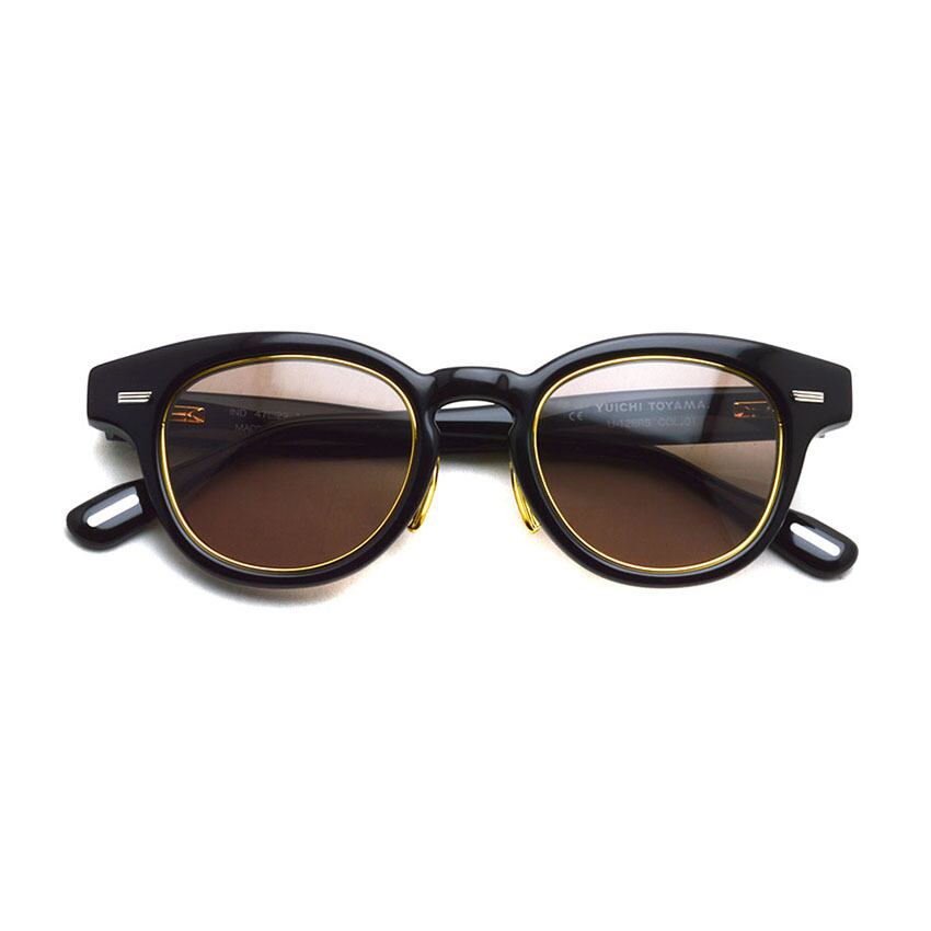 YUICHI TOYAMA / U-128RS IND / SG 01 Black/Gold - Brown lenses