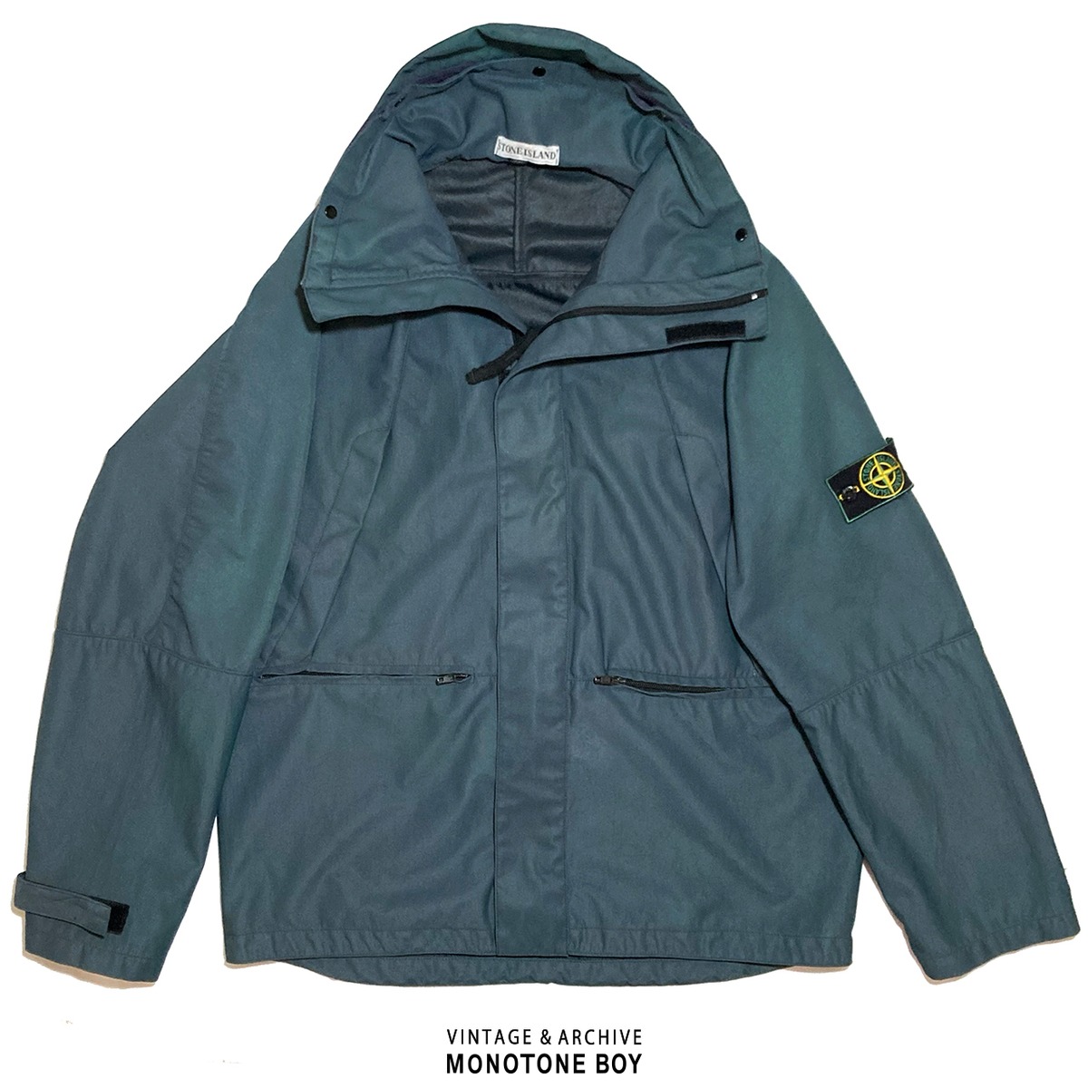 VINTAGE STONE ISLAND 1998SS NYLAM JACKET size M REMOVABLE GREEN 