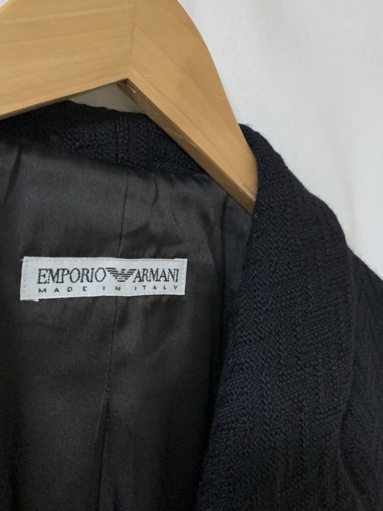 1990's Woven Pattern Design Long Coat "EMPORIO ARMANI"