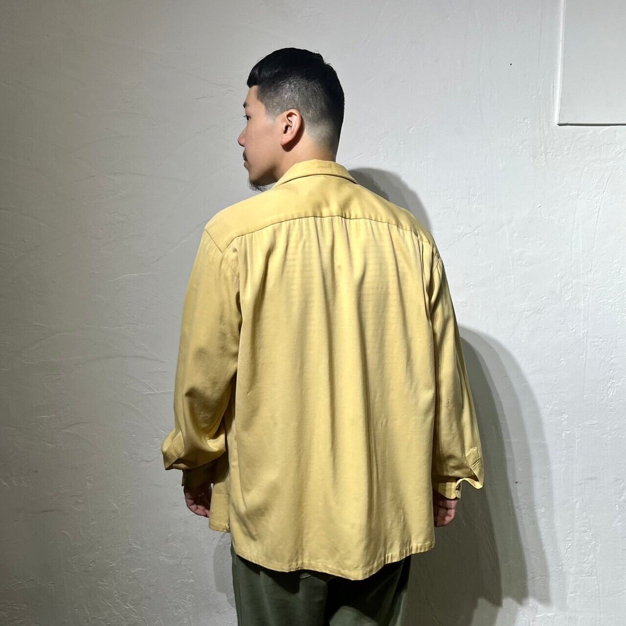 50s TORNBERG Wool Gabardine Open Collar Shirt USA製 | VOLAR