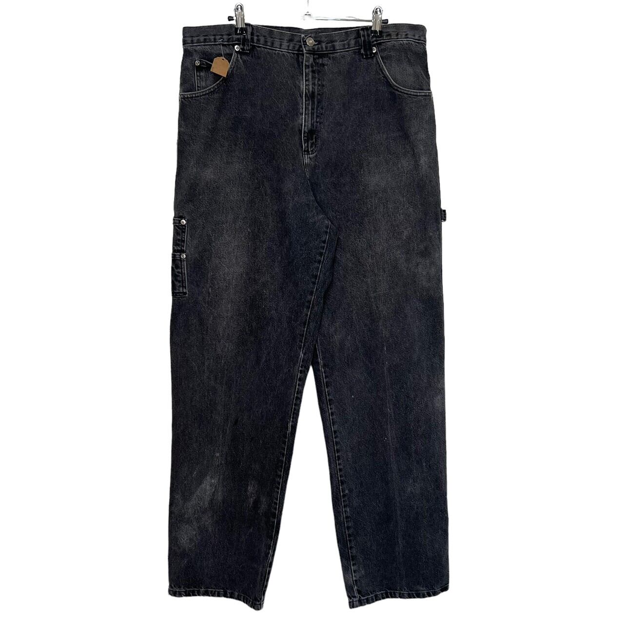 W38×L30】GUESS ブラックデニムパンツ ブランドタグ ペインター | 古着 
