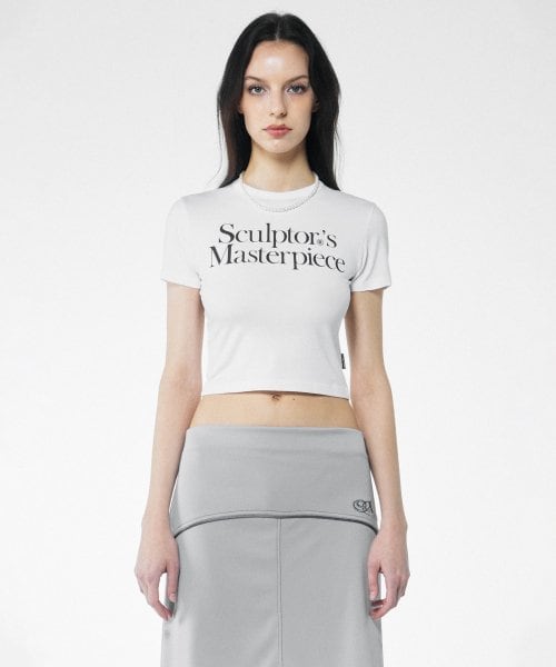 SCULPTOR クロップド丈トップス SCULPTOR Tシャツ クロップド丈