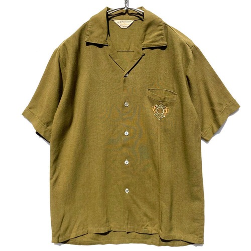 [PENNEYS TOWNCRAFT] Vintage S/S Open Collar Rayon Shirt [1960s-] Vintage Open Collar Rayon Shirts
