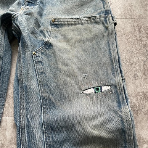 メキシコ製 デニム ダブルニー Carhartt B07 DNM 36×32 詳細写真13