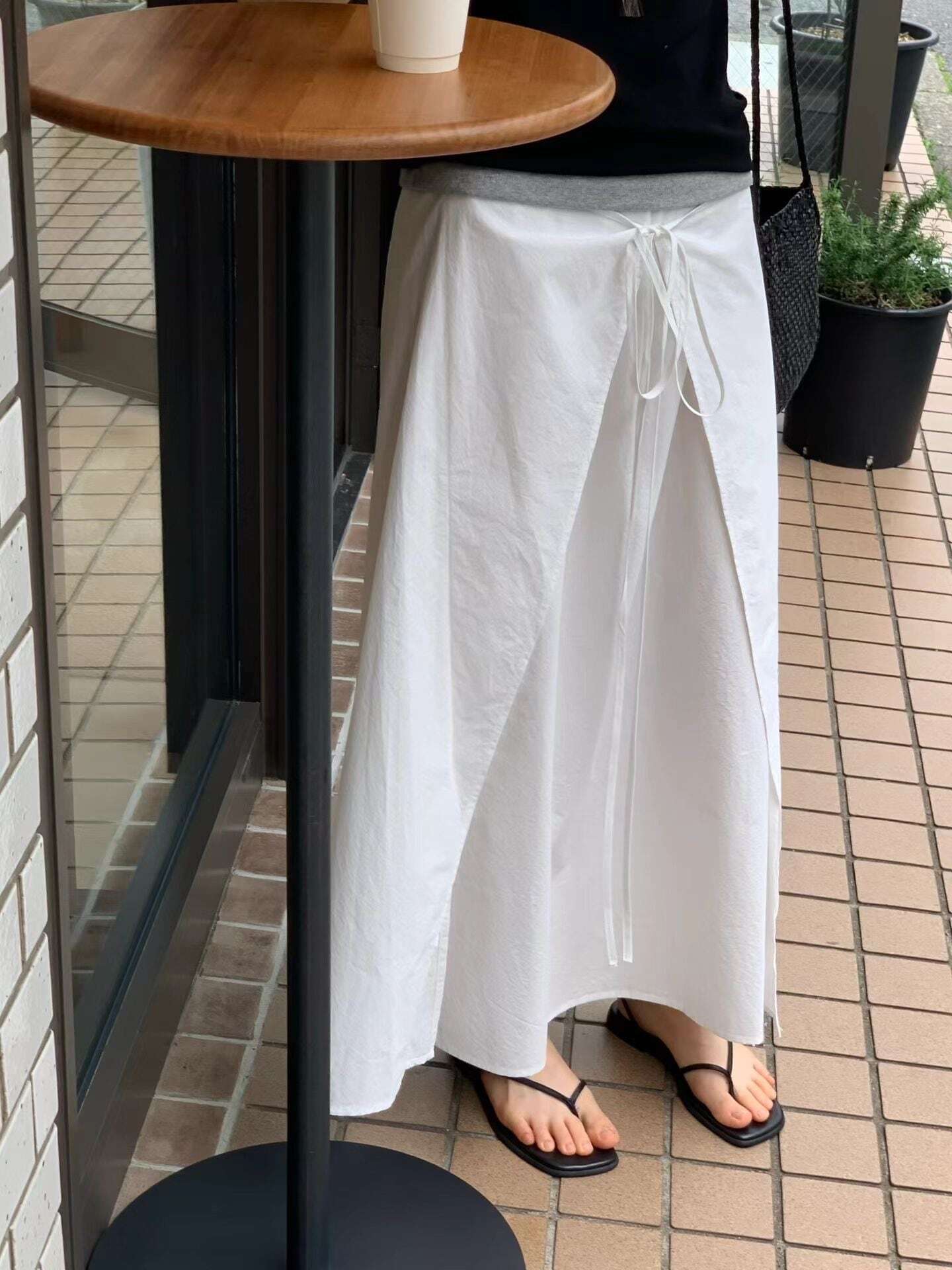 (予約) ounce / Slit wrap skirt / 2color