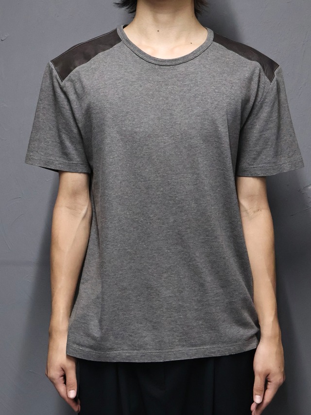 【GUCCI】leather switching t-shirt