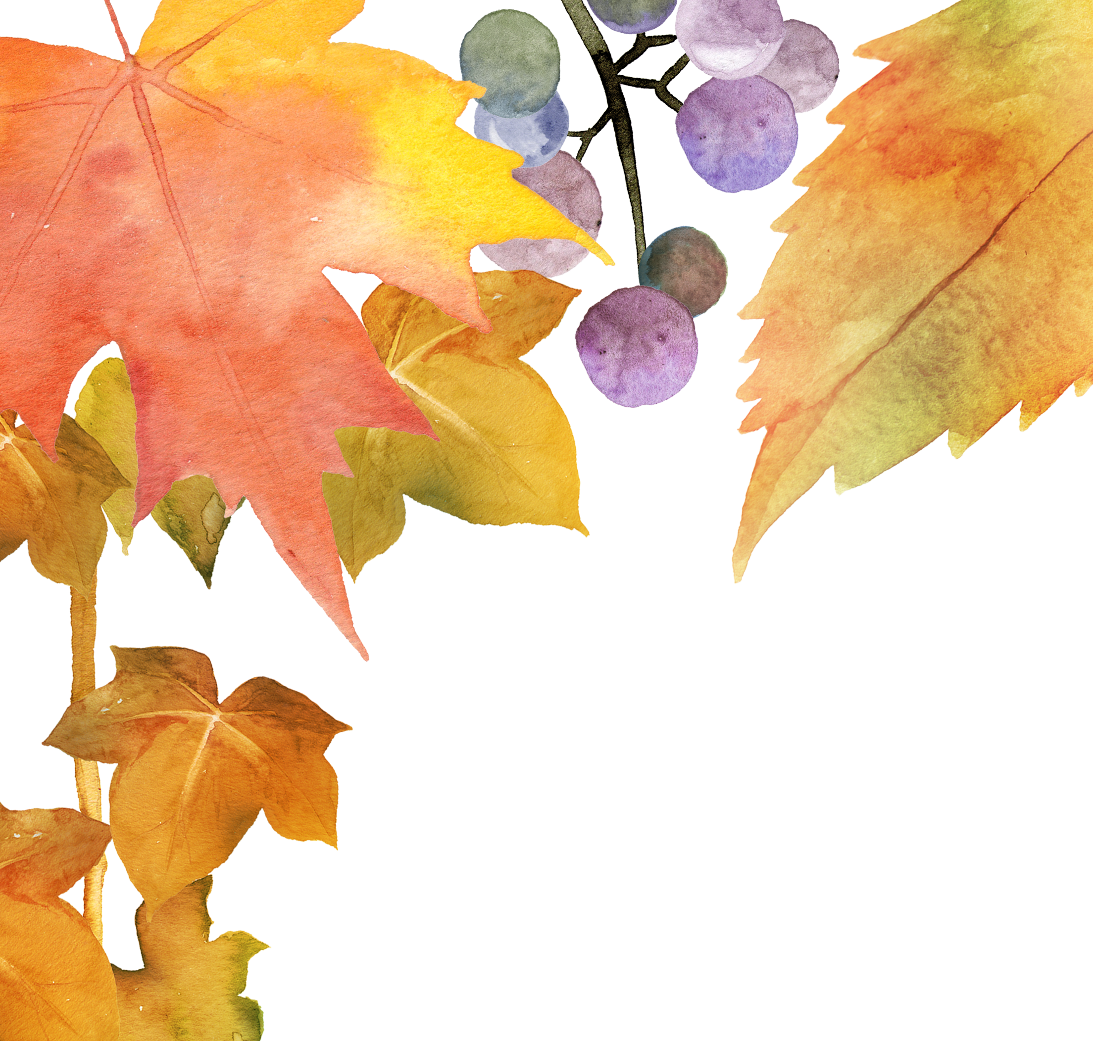 カナダロ― レシャン高原の秋の紅葉 水彩画 フレーム付き