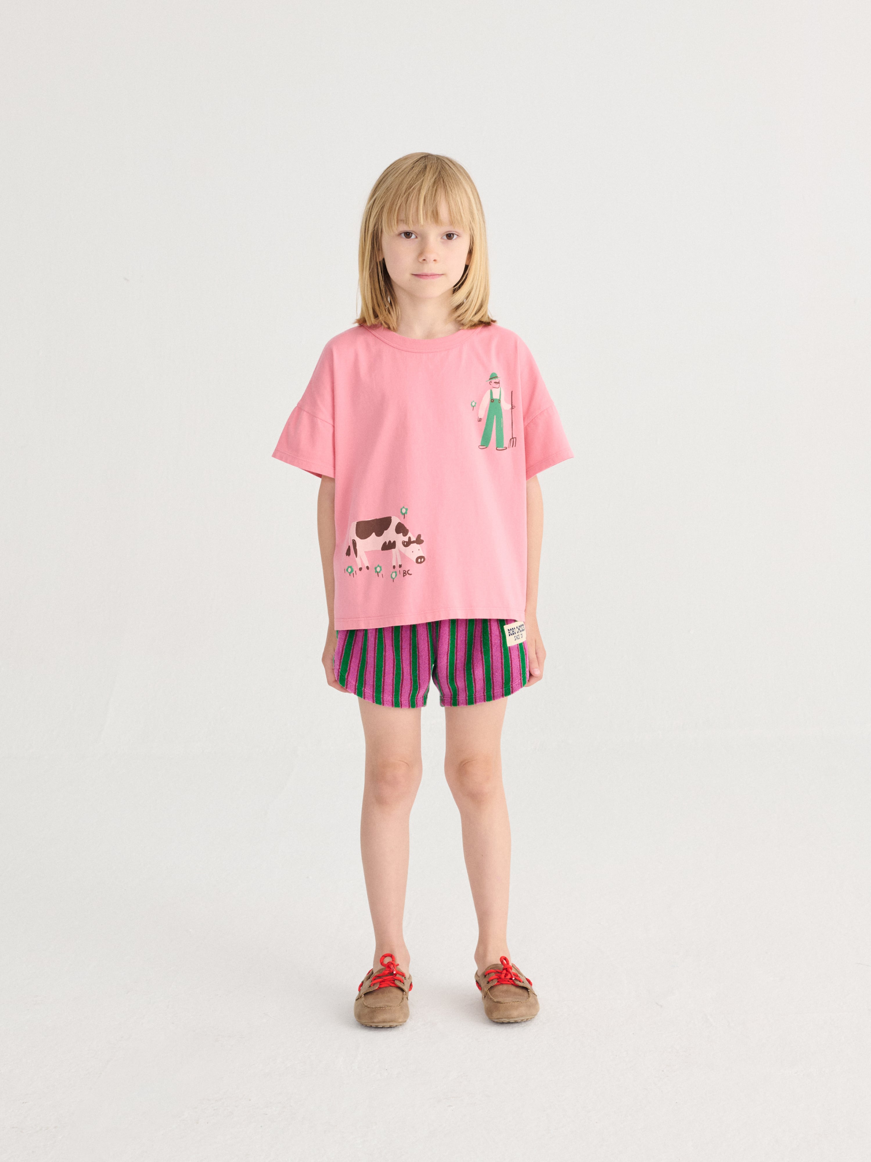 26SS】bobochoses(ボボショセス)Striped terry cloth shorts(2-3y/4-5y