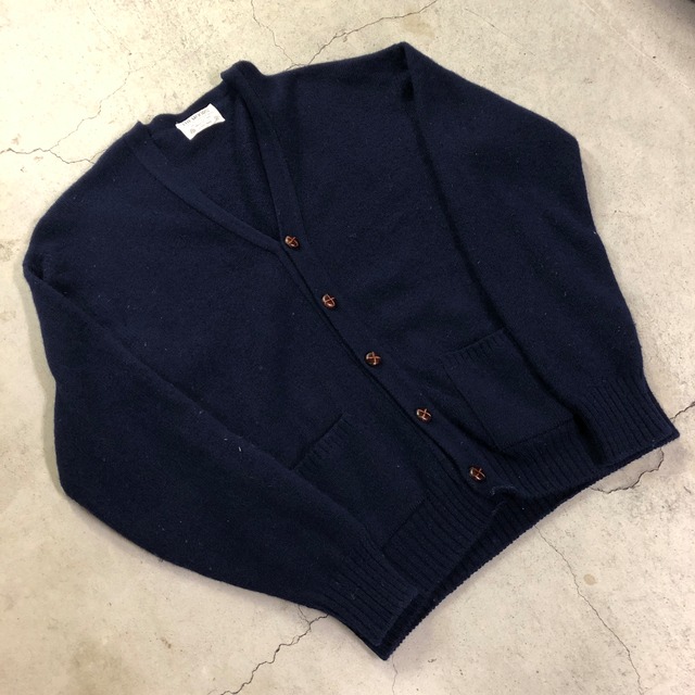 1980'S LORD JEFF NAVY WOOL CARDIGAN