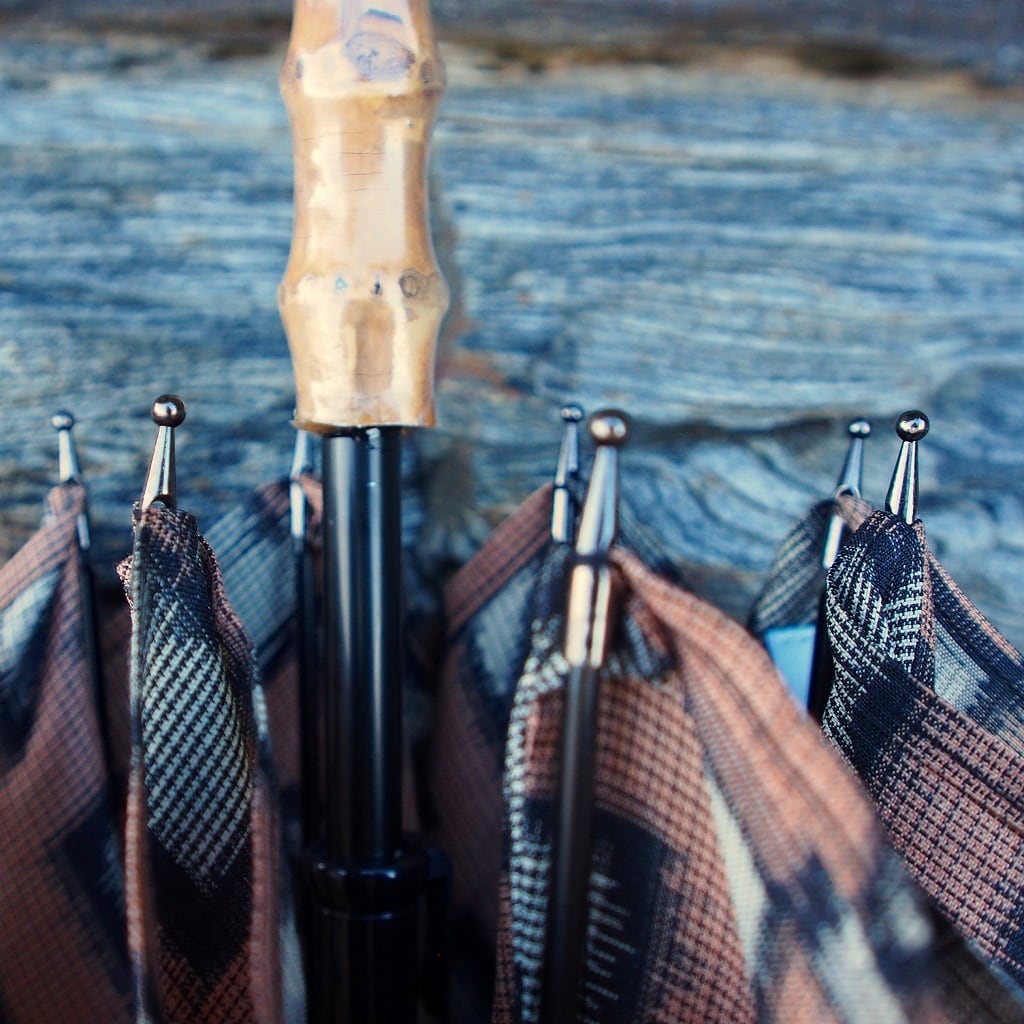 着物リメイク、銘仙の日傘