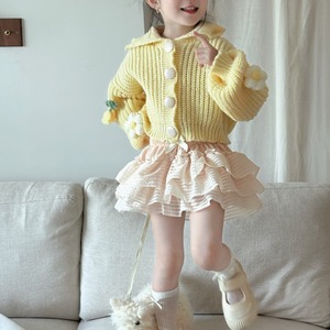 秋立体フラワー ショーカーディガン