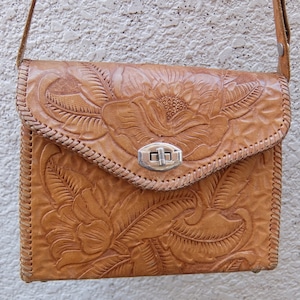 Mexican hand tooled leather bag／メキシコ 型押し レザー バッグ