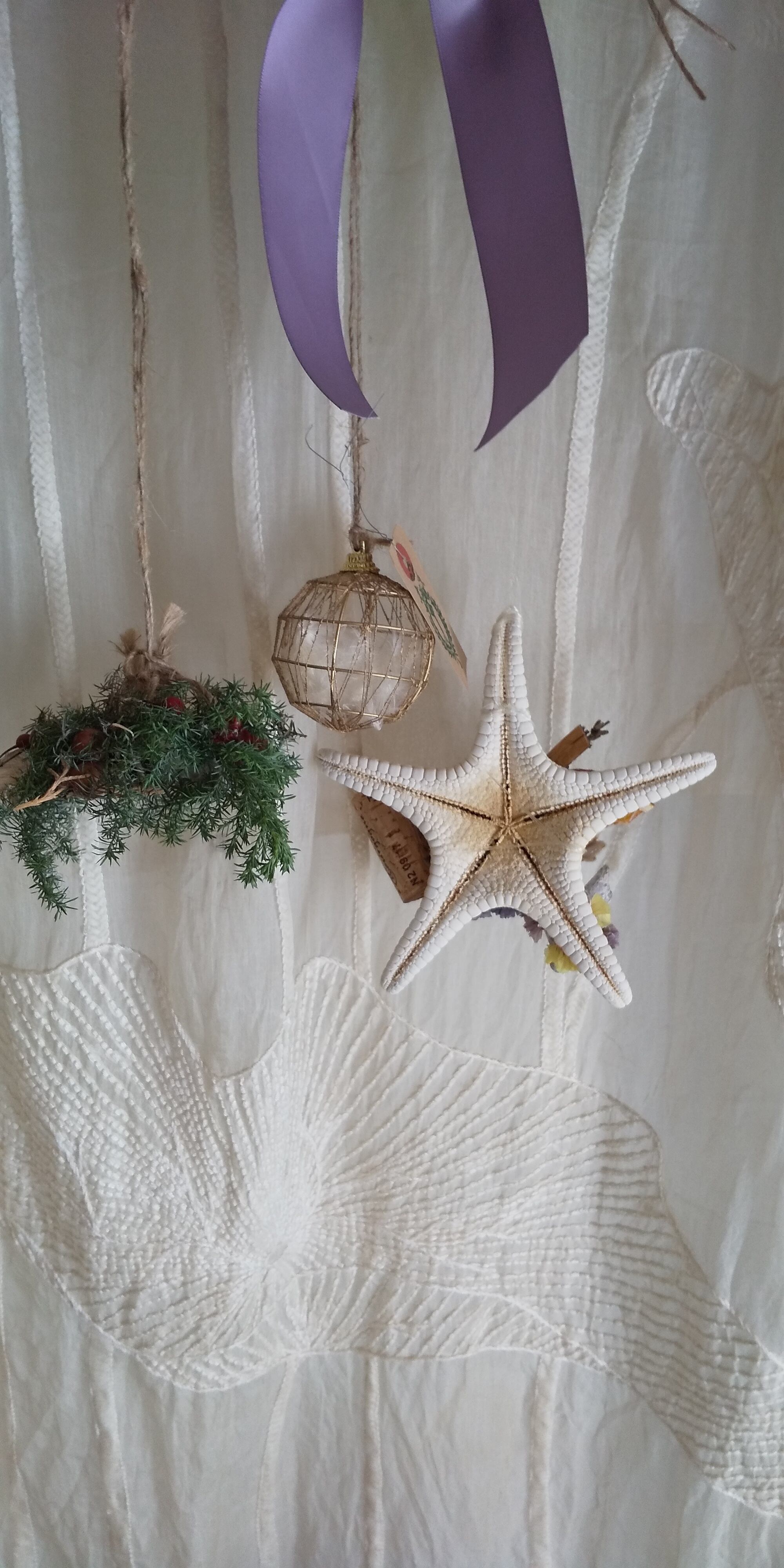 貝殻ヒトデ星クリスマス飾りオーナメントガーランド流木もみの木