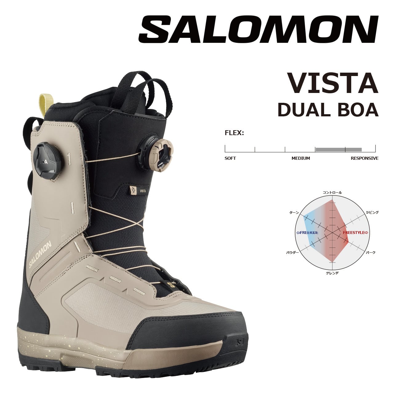 23-24年モデル . SALOMON .『 VISTA DUAL BOA 』. Vintage Khaki