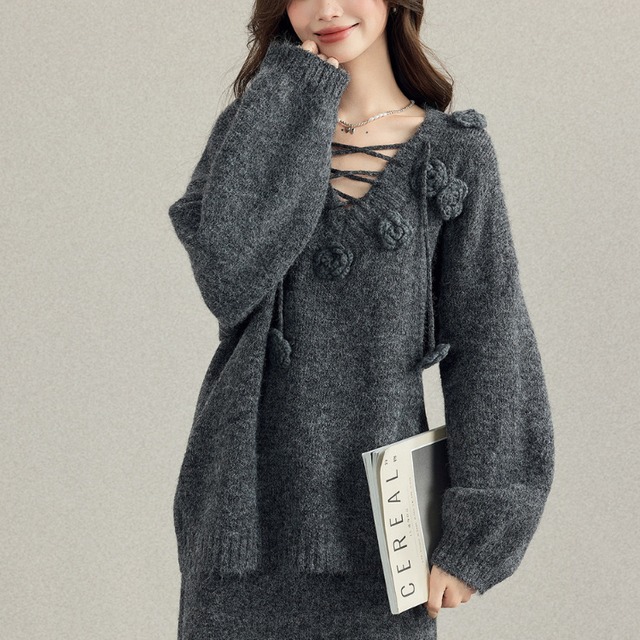 3D flower sweater 00293