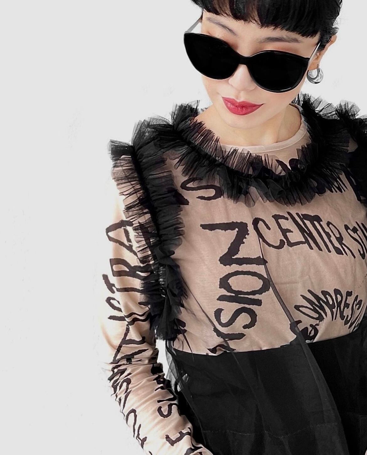 3color / シアーフリルヘムタンクトップ