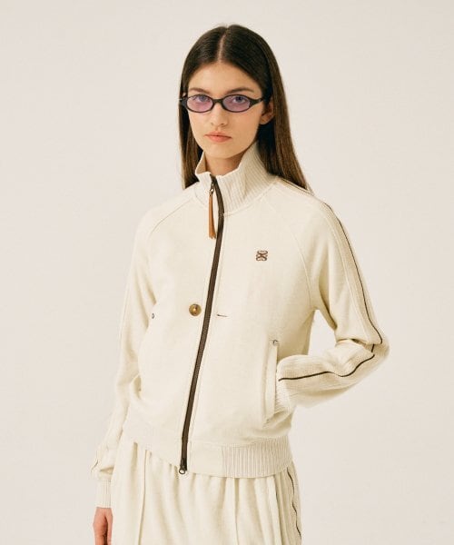 スウェット・トレーナー SATUR Lawton Sweatshirt Cream SA243UTM06CR ☆SEVENTEEN ジュン 着用!!【SATUR】Lawton All Day Track Zip