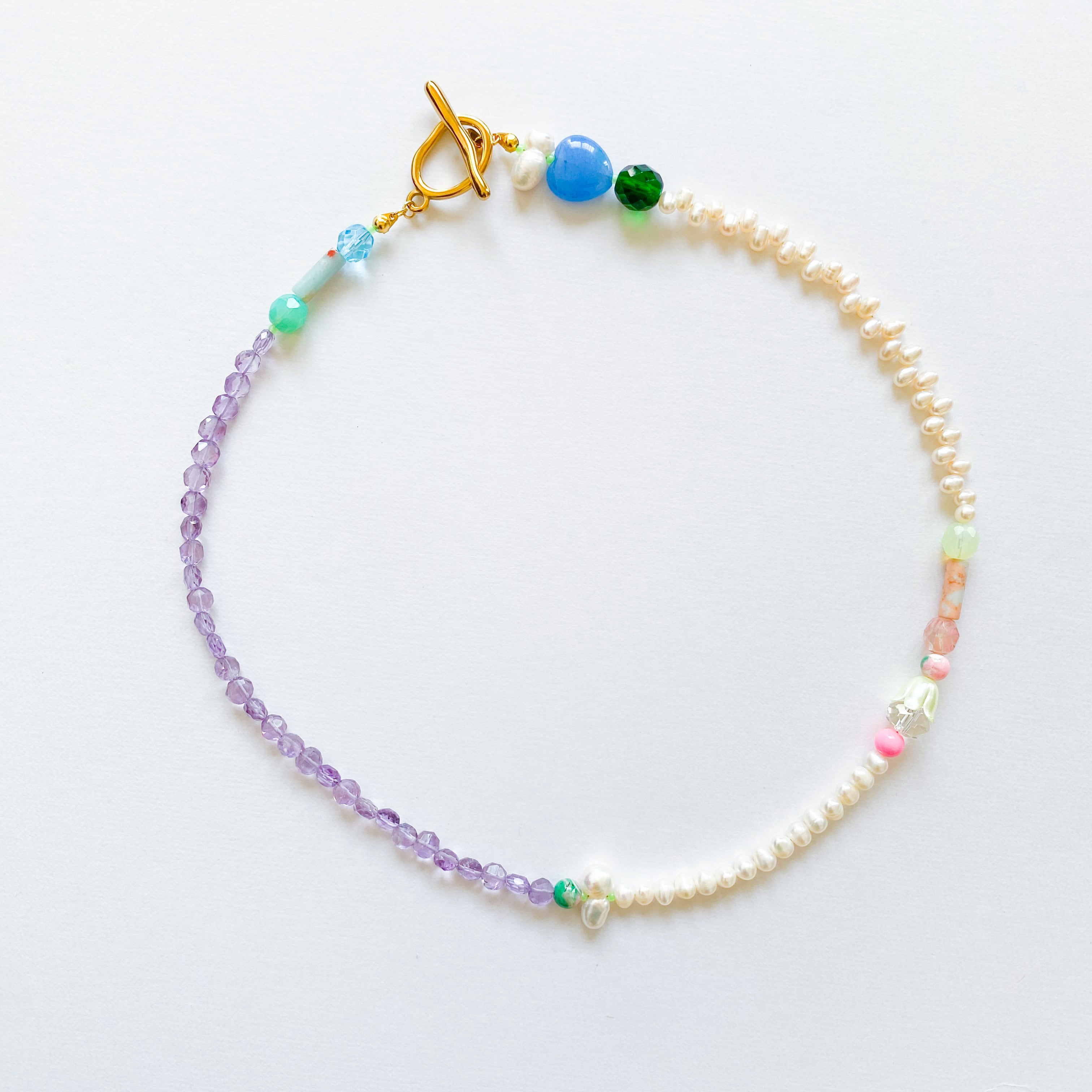 淡水パールとビーズのネックレス(たまに天然石)