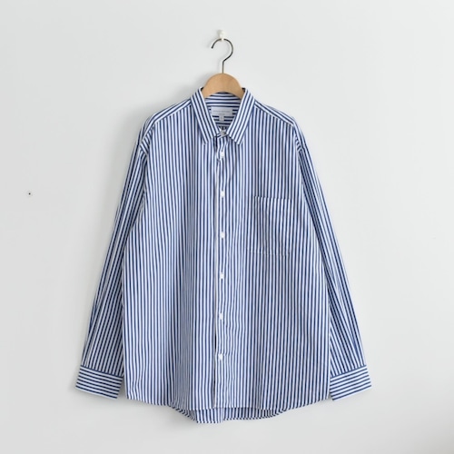 【Unisex】 MANUAL ALPHABET  |  80/2 BLUE STRIPE REGULAR COLLAR SHIRT　マニュアルアルファベット  |  レギュラーカラー ロンドンストライプシャツ