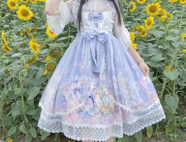 【王道のかわいさ☆夢カワ 甘ロリ ふんわりワンピース】 ワンピース ゆめかわ ゆめロリ 夢カワ ロリータ ドレス ロリィタ 甘ロリ コスプレ キャミワンピ Aライン お姫様 ワンピ リボン フリル パステルカラー かわいい スウィート 送料無料