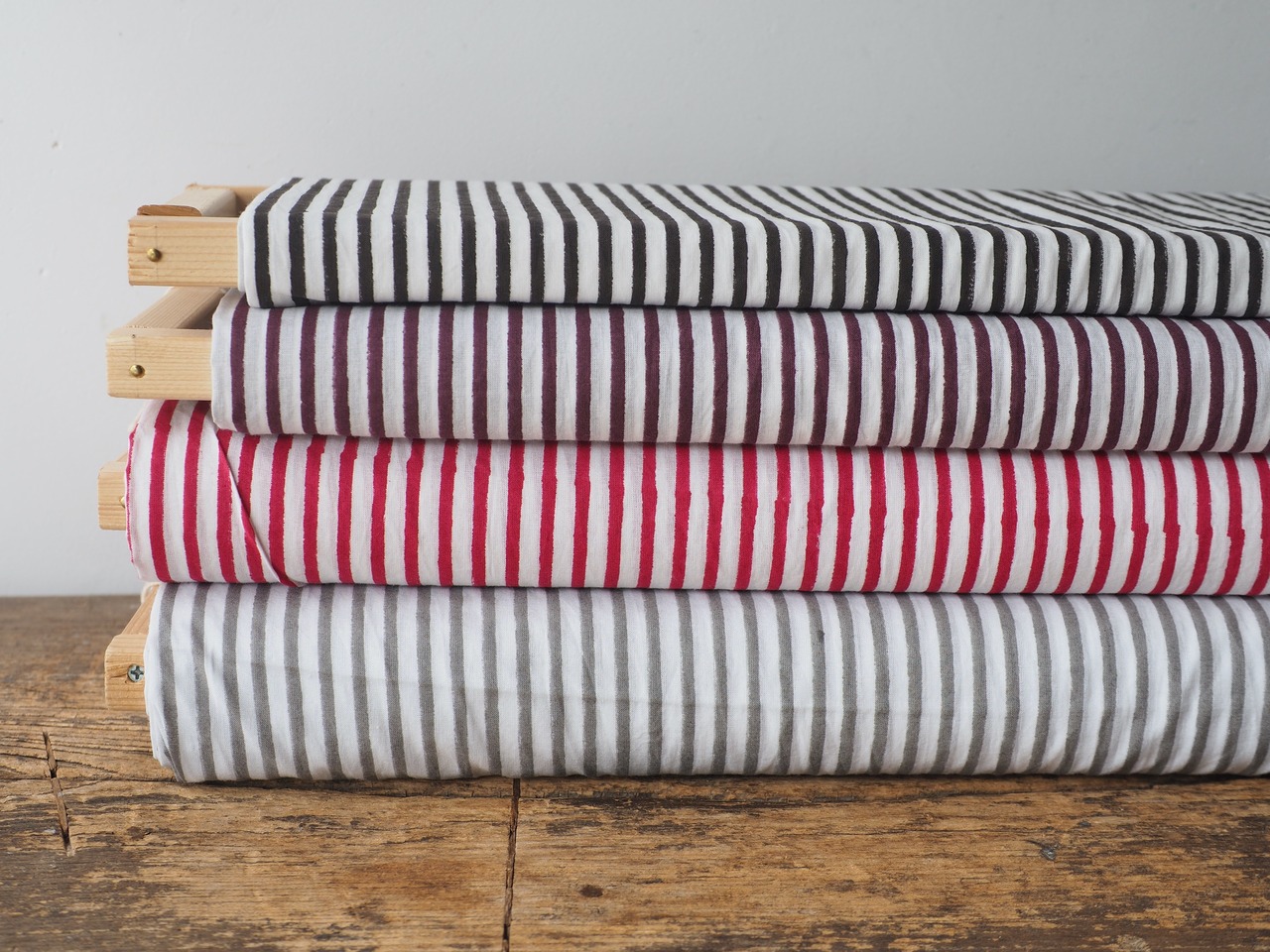 block print fabric stripe 3mm A