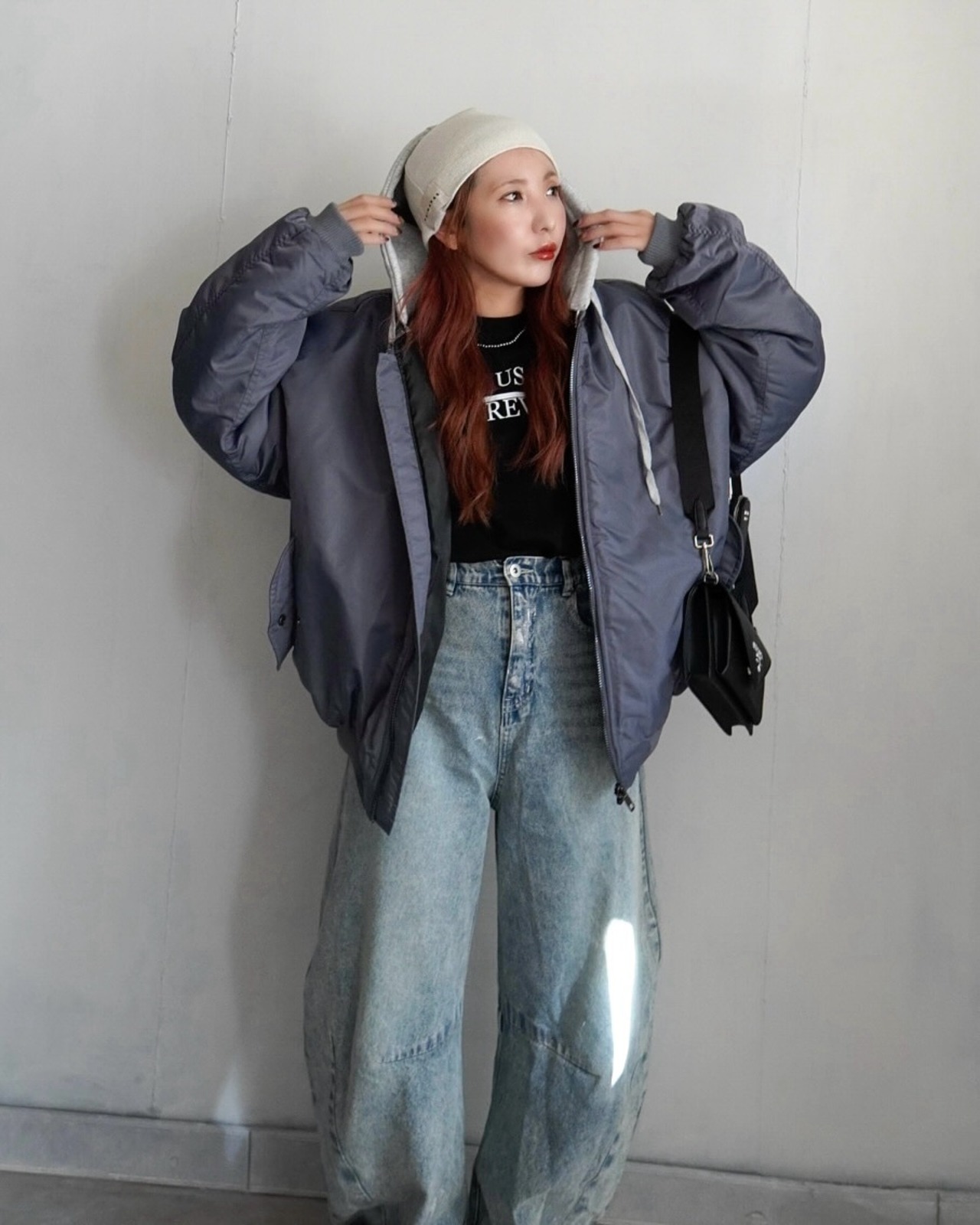 2wayフーディージップMa1【unisex】/Blue