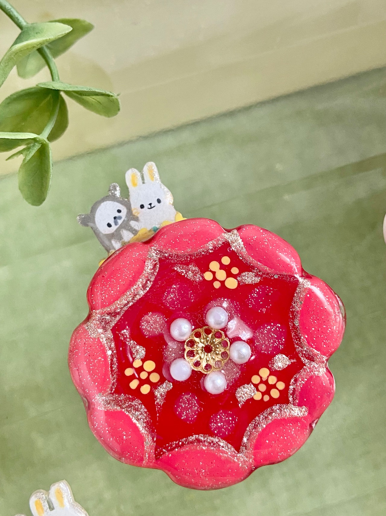 『彩りのお花』ガラスブローチ③