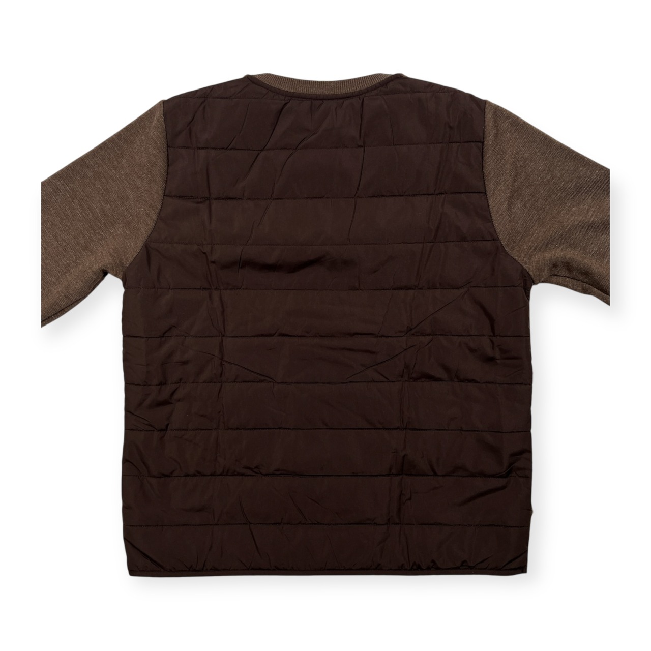 CROCODILE クロコダイル ニット&中綿 切替 ジップアップ ジャケット サイズ L /レディース/ブラウン