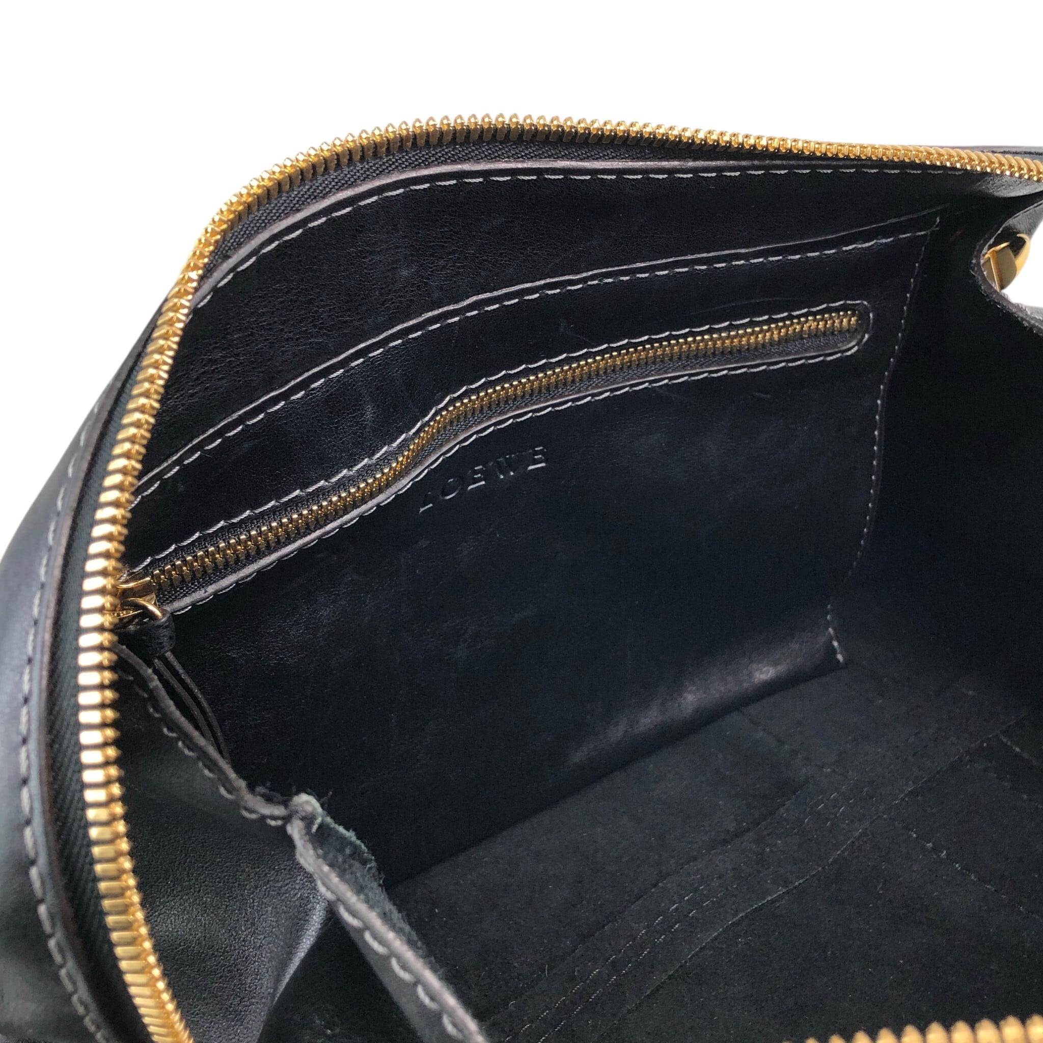 LOEWE ロエベ ハンドバッグ ブラック アナグラム レザー vintage