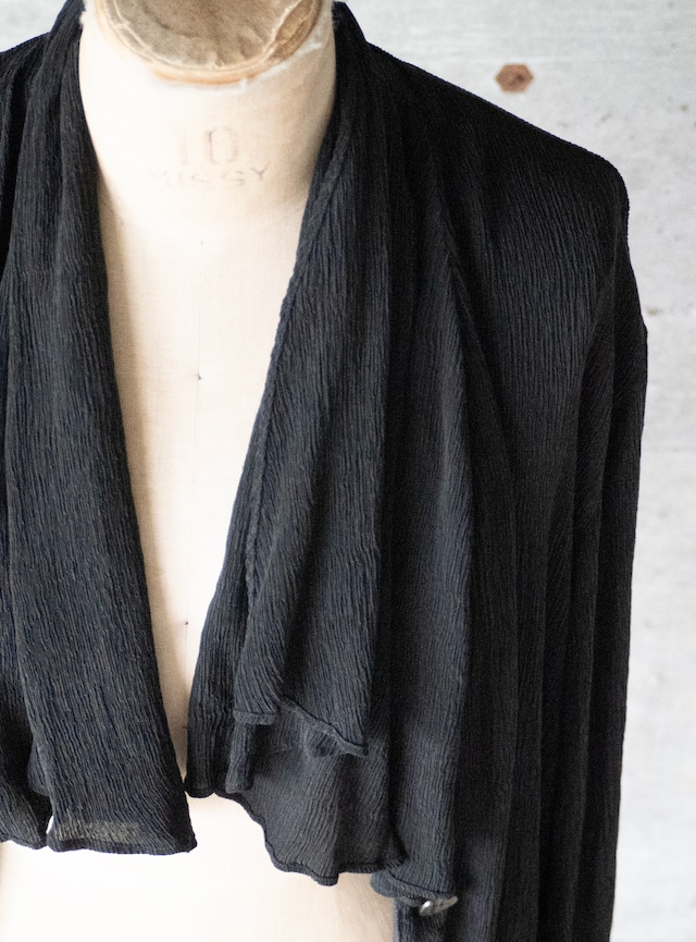 unknown 1980s Black crepe cardigan