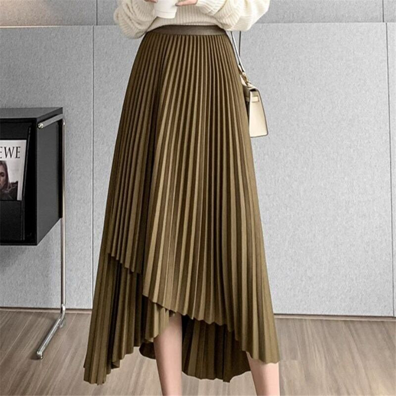 スカート プリーツスカート ミモレ ミモレ丈 Aライン プリーツ ハイウエスト かわいい 大人可愛い きれいめ シンプル カジュアル 大人 上品 おしゃれ お洒落 かっこいい 大人女子 こなれ感 スポーティー ラブリー キュート ガーリー ルーズ クール セクシー 主役級 存在感 甘い 無地 春 秋 10代 20代 30代 レディース 女性用 ママ 通学 デート 女子会 休日 イベント リゾート ホテル ショッピング 着回し 普段使い お揃い 双子 韓国 韓国系 オルチャン ファッション コーデ