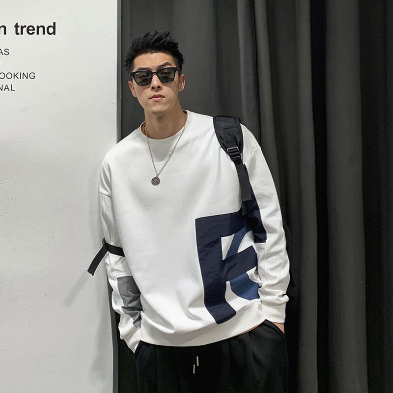 スプリングラウンドネックセーター シャツ 自然派カジュアルジャケット 帽子 ストリート 春物 Oネック Xu_Tailang35164156745