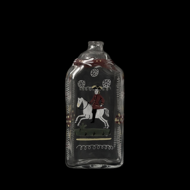 エナメル彩 絵付硝子瓶, 欧州, 19世紀末.