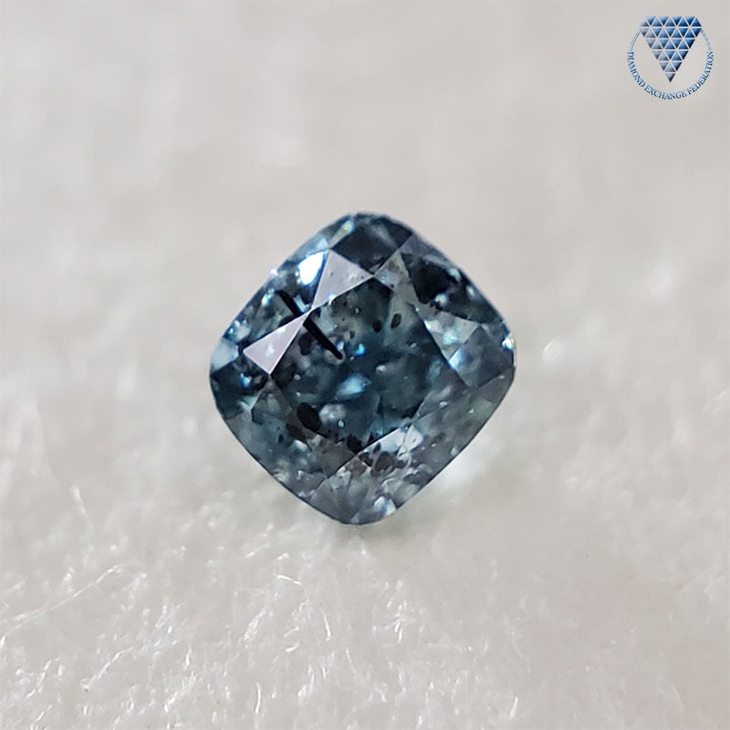 0.046 ct Fancy Deep Green Blue I2 CGL 天然 グリーン ブルー ...