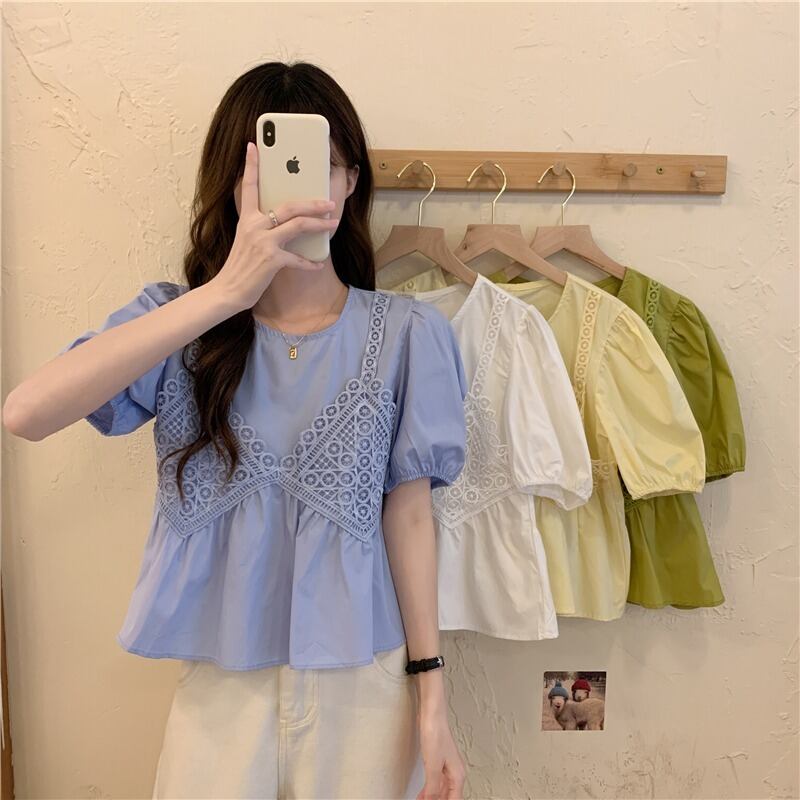 サマースリム薄手シャツ レディース ブラウス 大人ガーリー スウィート キュート カジュアル 夏物 YY-ファッション97314485258