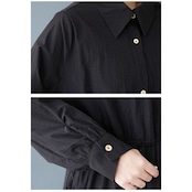 ボタンダウン ウエストシェイプ ワンピース 00140