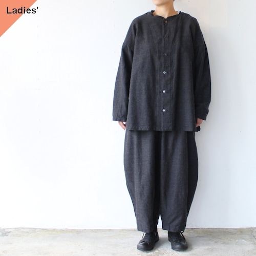 HARVESTY ウールコットンアトリエブラウス WOOL/ COTTON TWILL ATELIER BLOUSE　A42204　（Black）