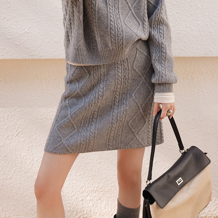 ケーブル編み ニットスカート H10816