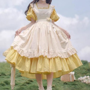 即納♡エプロン付きガーリーワンピース　Mサイズ