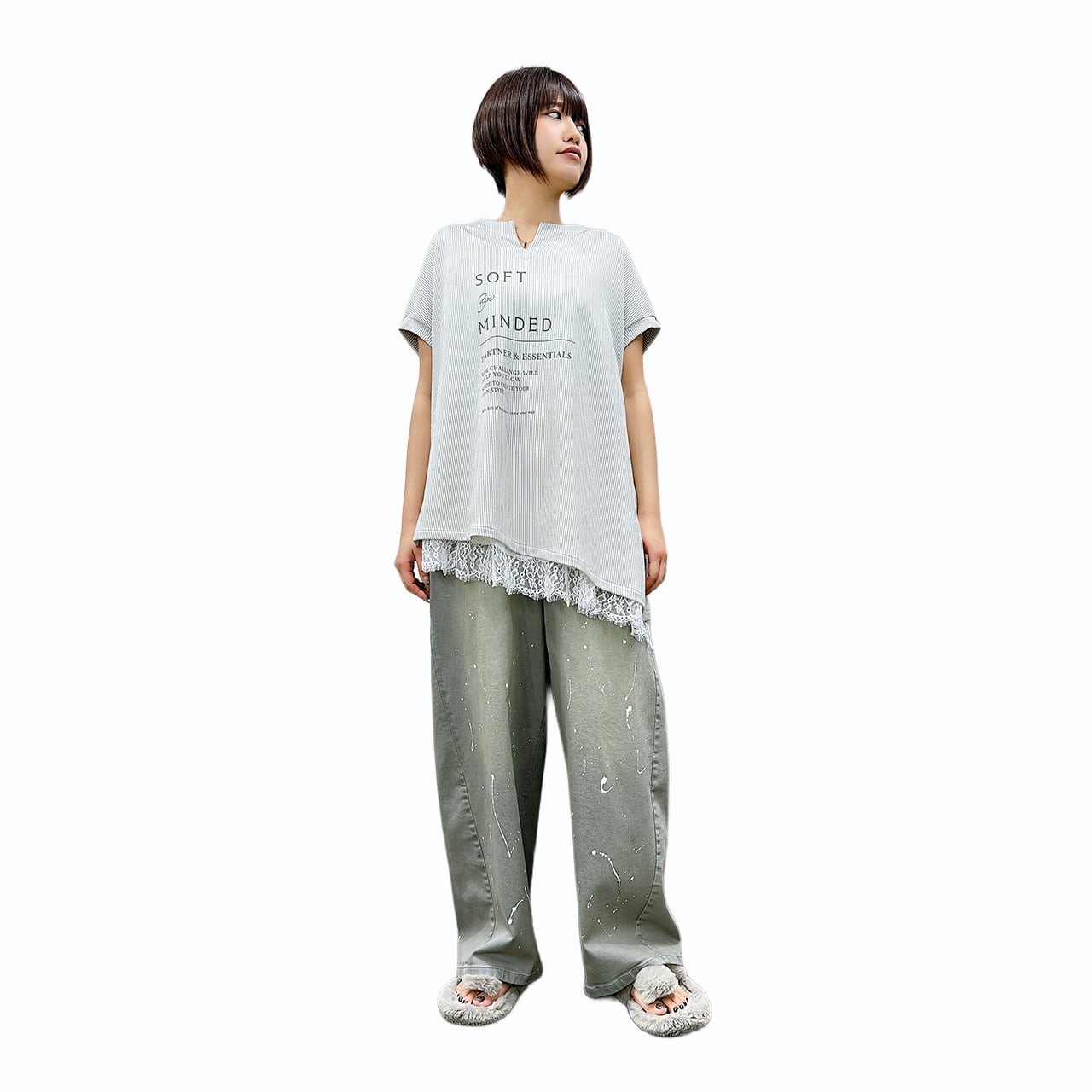 アシンメトリーストライプTシャツ 836623 ayane アヤン | andyou2016
