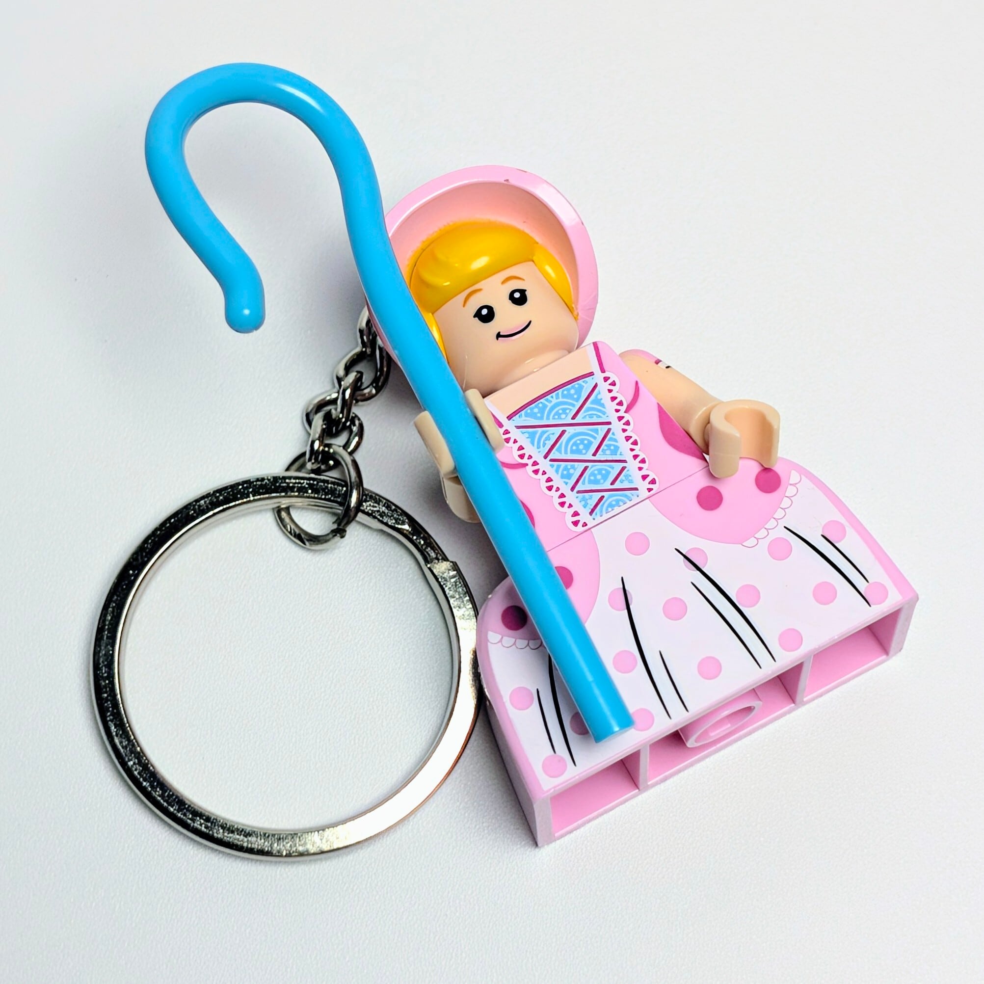 ★ブロックフィギュアキーホルダー★【トイ・ストーリー TOY STORY4 / 5 】 Bo Peep ボー・ピープ PINKフリルドレスver. / トイストーリー〚アメリカン雑貨 アメトイ〛
