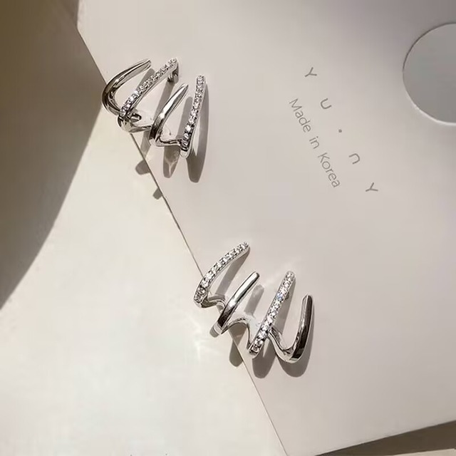 玲平 四爪型マイクロダイヤピアス シルバー/ゴールド 선물