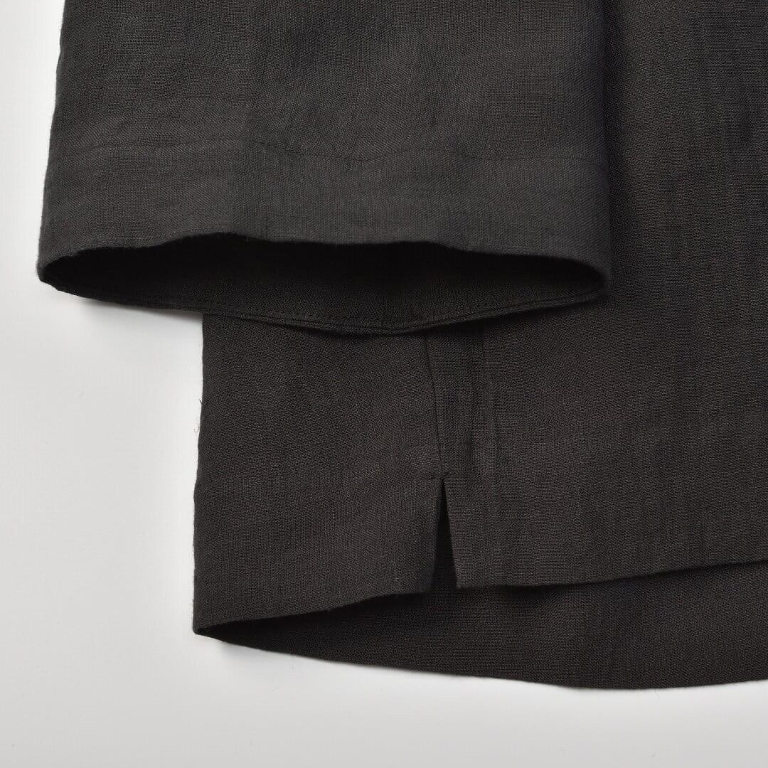 MAGALI マガリ ベルギーリネン・アンティーク・ブラウス・ブラック