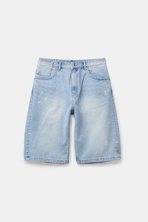 [COOR] Painted Washed Bermuda Jeans (Washed Indigo) 正規品 韓国ブランド 韓国通販 韓国代行 韓国ファッション クール クーア クアー 日本 店舗